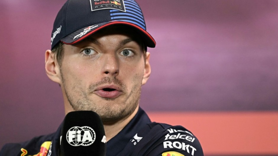 Max Verstappen speaks during Thursday's press conference in Singapore
