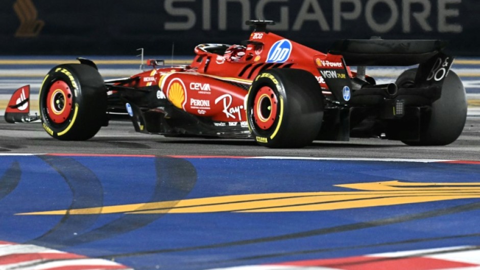 Charles Leclerc drives during the Formula One Singapore Grand Prix