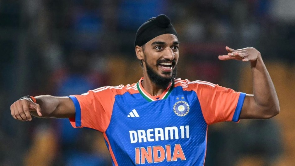 In the wickets: India's Arshdeep Singh celebrates after dismissing Bangladesh's Parvez Hossain Emon