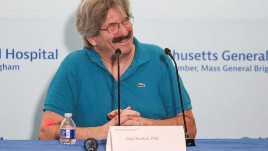 Nobel Prize winner in Physiology or Medicine, Gary Ruvkun speaks during a press conference at the Massachusetts General Hospital, in Boston, Massachusetts on October 7, 2024