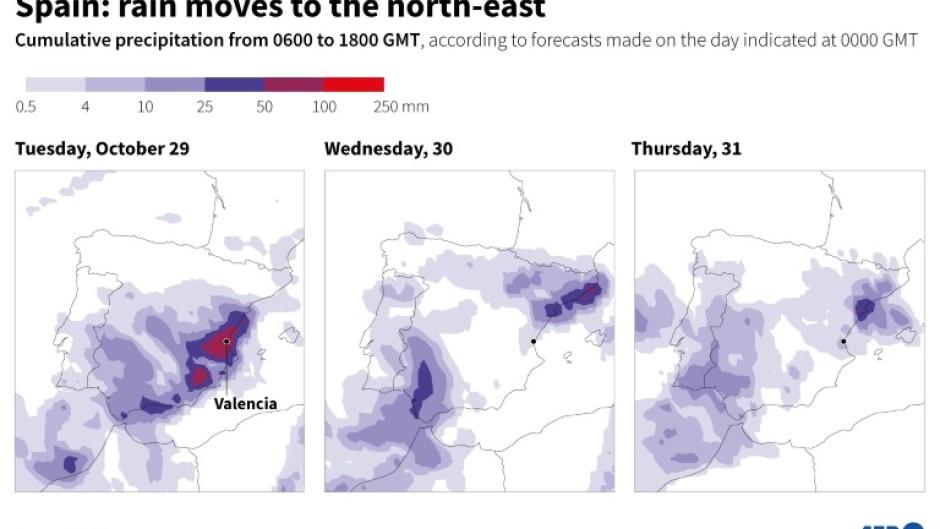 Spain: rain moves to the northeast