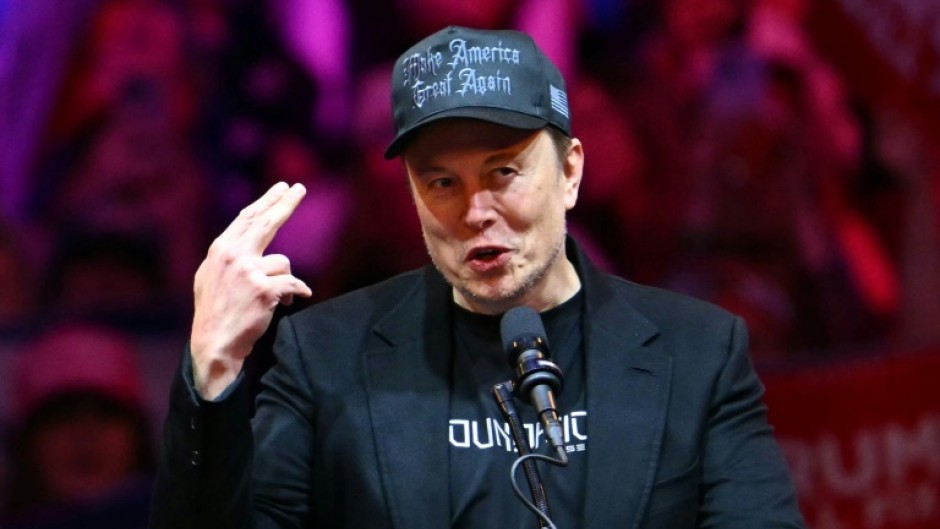 Elon Musk speaks at a rally for Donald Trump at Madison Square Garden in New York, October 27, 2024.
