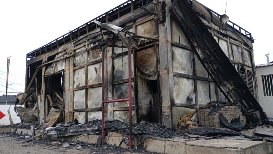 Many shops have been set ablaze or ransacked