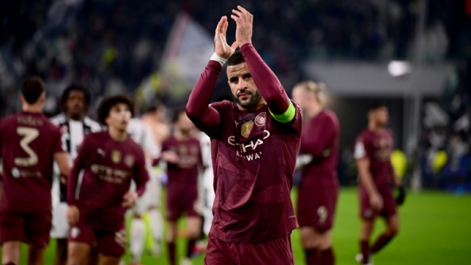 Kyle Walker (C) is leaving Manchester City after winning six Premier League titles and the 2023 Champions League with the club