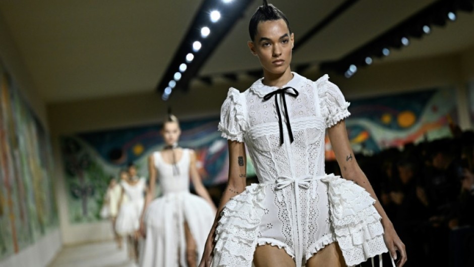 Models at the Dior show wore mohawks