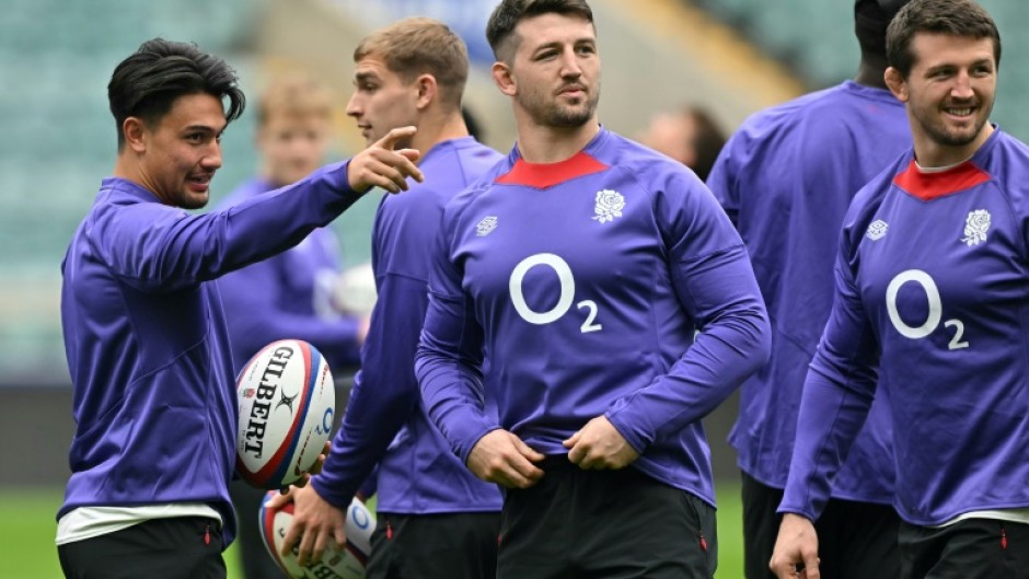 Ben Curry (centre) and Tom Curry (right) will both start for England against Ireland in their 2025 Six Nations opener