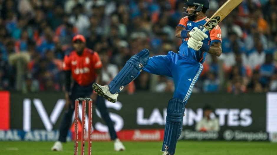 Hardik Pandya and Shivam Dube helped India reach 181-9 in the fourth T20 cricket match against England in Pune