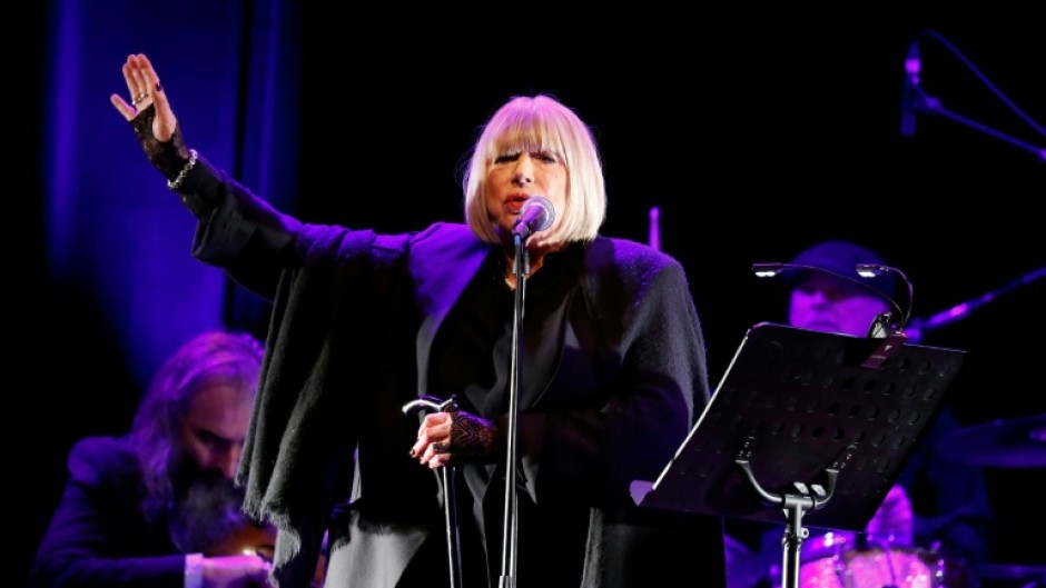 British singer Marianne Faithfull performs at the Bataclan concert hall in Paris on November 25, 2016 