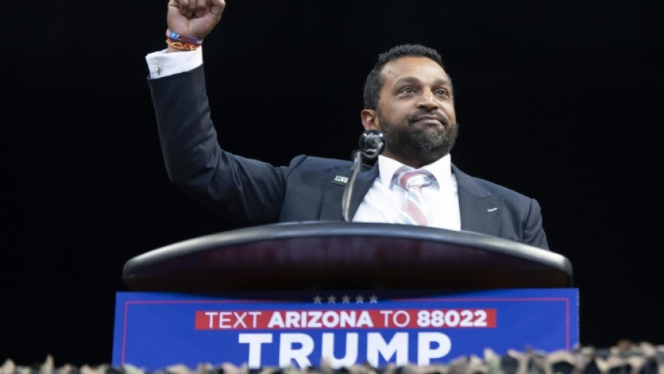 Kash Patel, President Donald Trump's pick to be FBI director, during a campaign rally in Arizona 