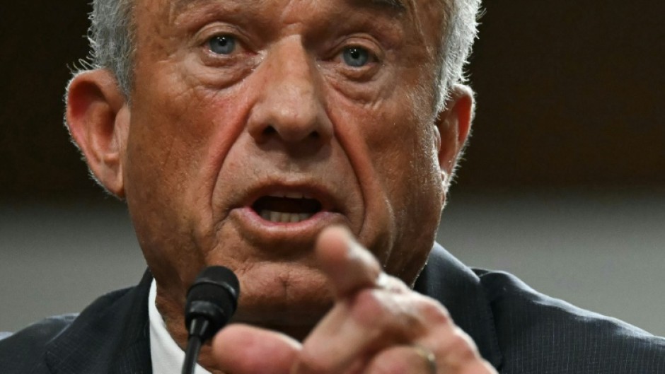 US Secretary of Health and Human Services nominee Robert F. Kennedy Jr. testifies during a Senate Finance Committee hearing on his nomination to be Health and Human Services Secretary, on Capitol Hill in Washington, DC, January 29, 2025 