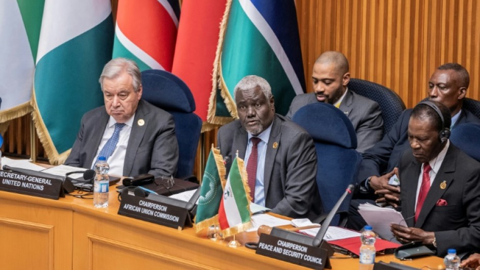 UN chief Antonio Guterres and AU commission chairman Moussa Faki Mahamat attended a meeting on the DRC conflict