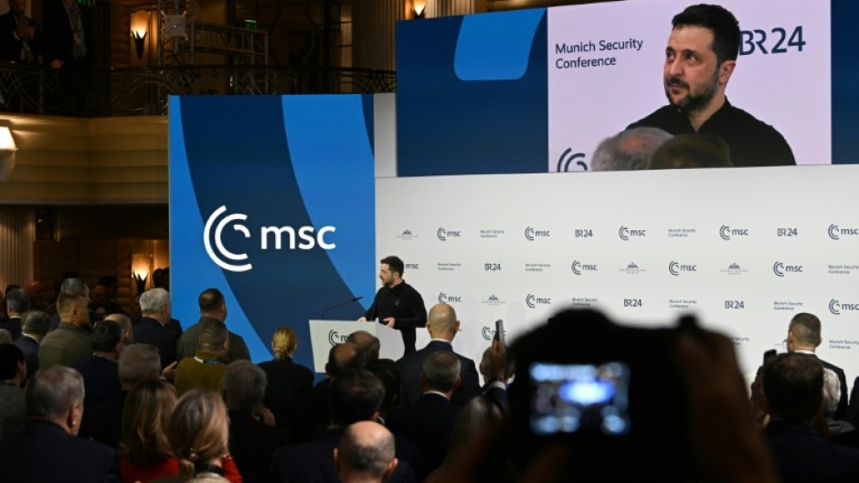 Ukrainian President Volodymyr Zelensky addressed European policymakers in Munich