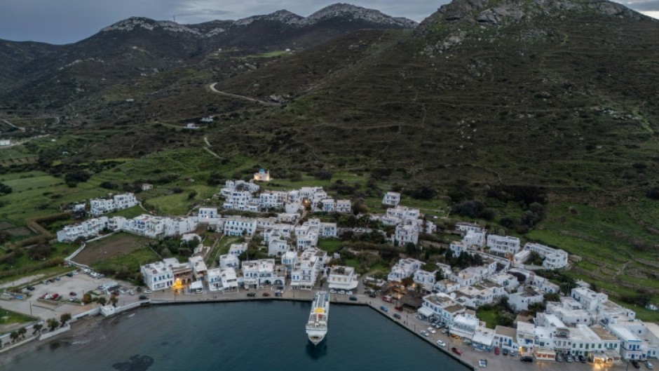 Katapola, the port on the Greek island of Amorgos, which has also been hit by a wave of quakes