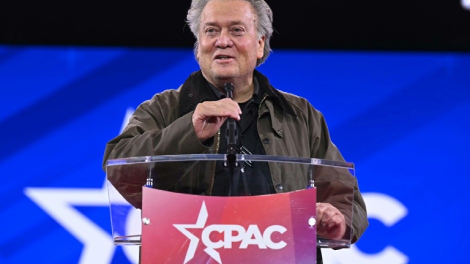 Conservative firebrand Steve Bannon spoke at the event on Thursday