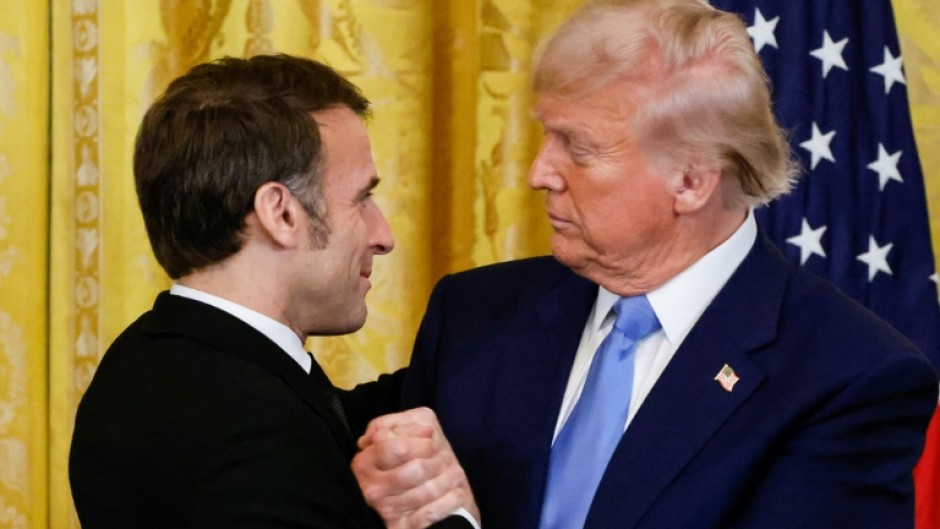 The French president rushed to Washington after Trump sent shock waves around the world when he declared his readiness to resume diplomacy with Russia