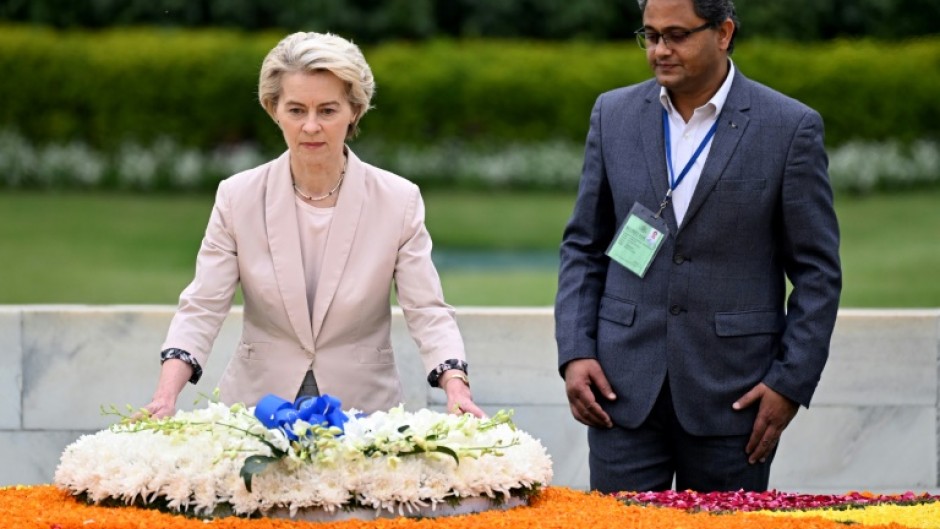 The EU's top team visits India aiming to broaden diplomatic ties and hedge against souring relations with the United States