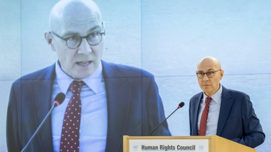 UN rights chief Volker Turk addressed the Human Rights Council in Geneva