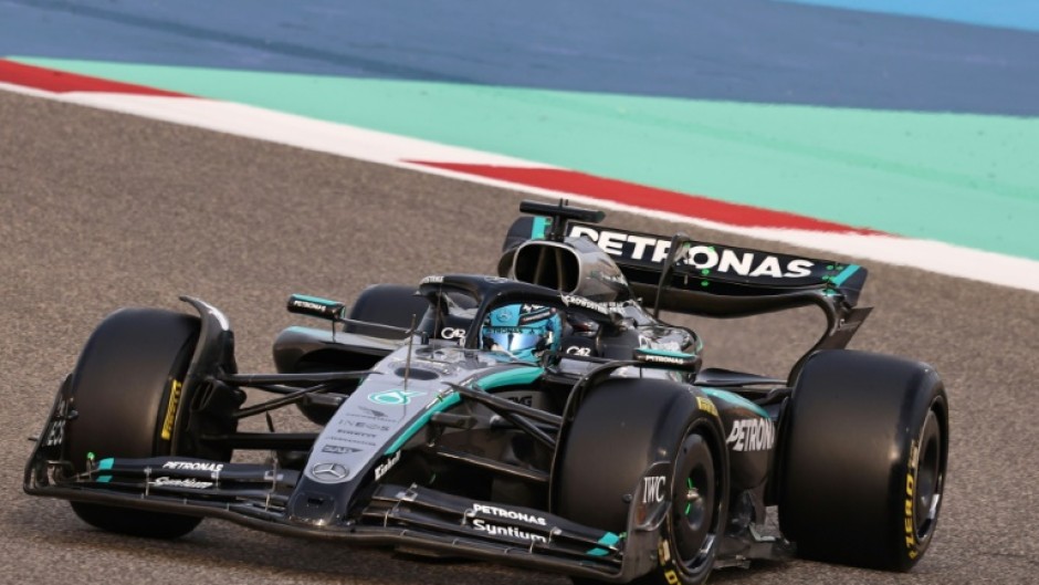 Mercedes' British driver George Russell moving fast in Bahrain testing