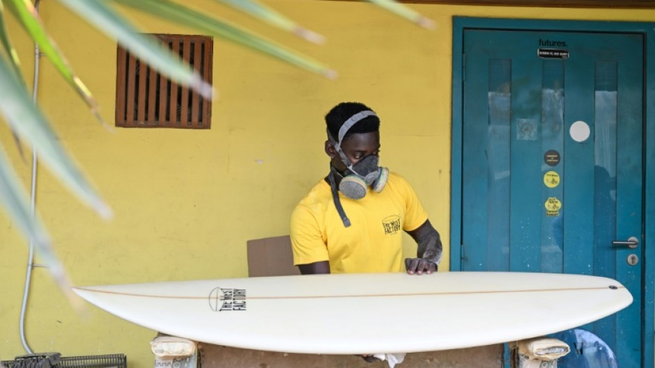 The West Factory workshop in Abidjan produces around 50 to 60 surfboards a year
