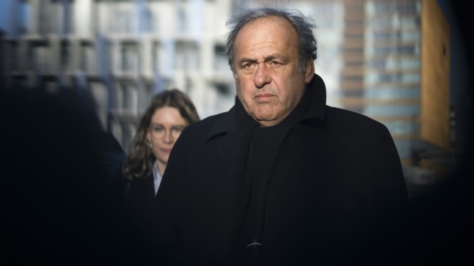 Former UEFA president Michel Platini arrives at the court house in Muttenz 