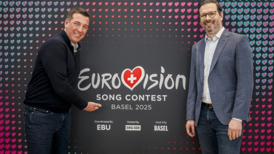 Eurovision 2025 executive producers Moritz Stadler (L) and Reto Peritz are putting the show together in Basel