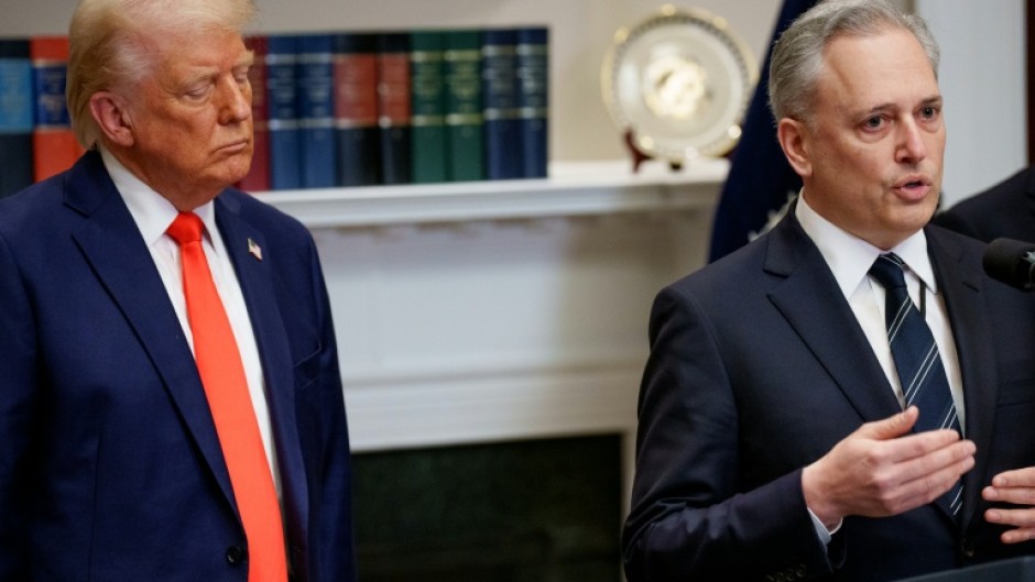 Crypto czar David Sacks speaks at the White House on March 3, 2025 next to President Donald Trump