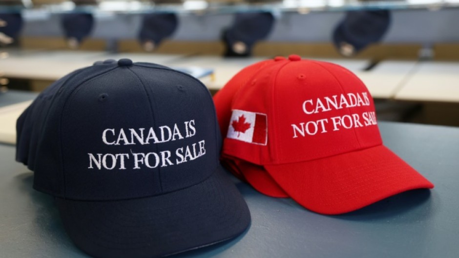 Hats that have become popular in Canada amid President Donald Trump's threats to annex the country