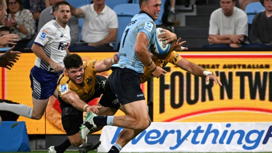 Waratah's Darby Lancaster makes a break during their Super Rugby Pacific match against the Western Force at the Allianz Stadium in Sydney