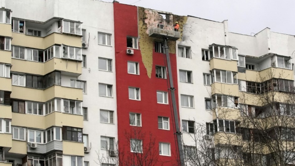 Ukraine's biggest direct attack on Moscow of the war damaged the facade of this apartment building in the Russian capital