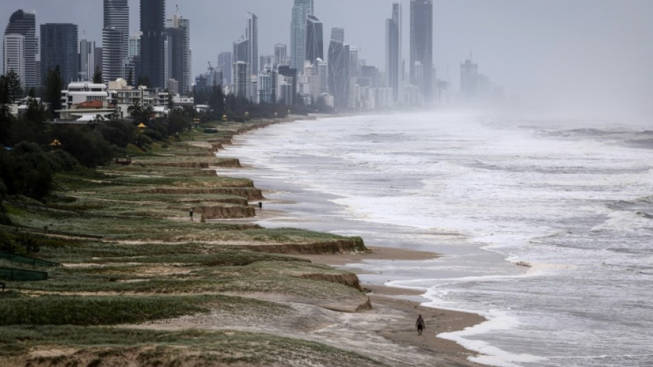 Before weakening into a tropical low, Cyclone Alfred battered Nobby's Beach on the Gold Coast of eastern Australia