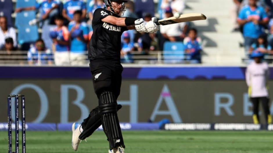Mitchell Santner made eight late in New Zealand's innings before taking two wickets with his left-arm spin