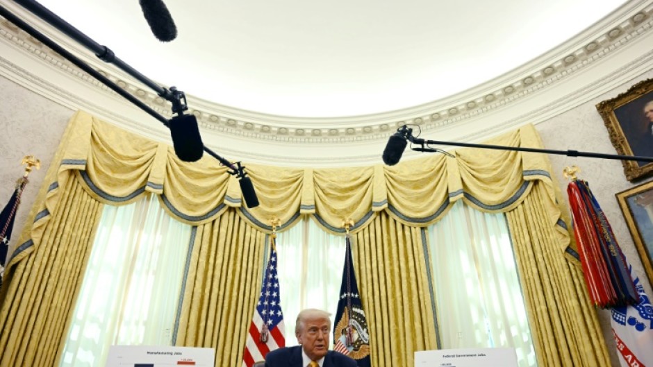 US President Donald Trump said 'I hate to predict things like that' when asked about a possible recession