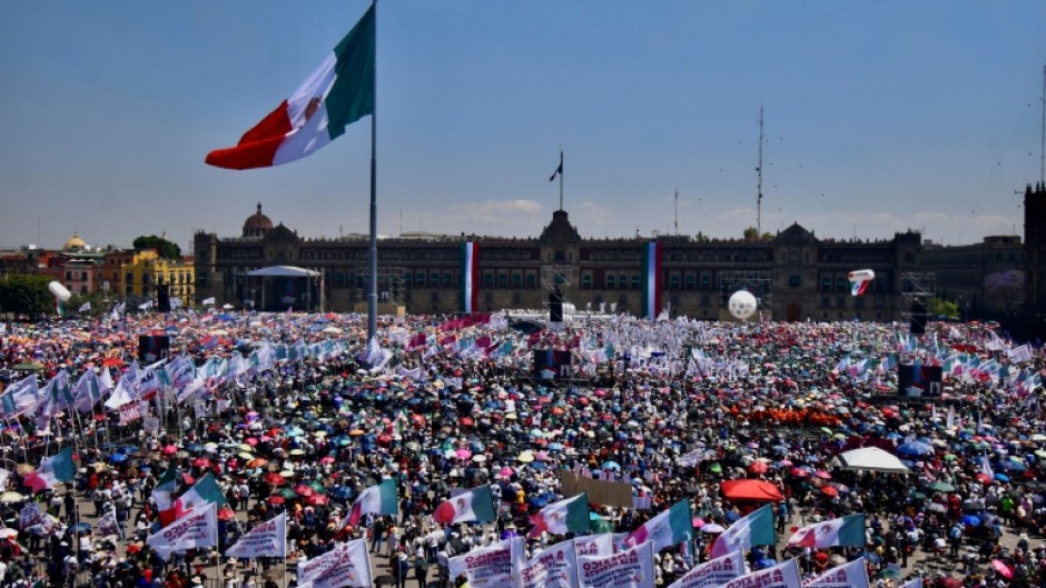 Huge crowds attended a rally at the Zocalo square in Mexico City to hear Sheinbaum express condidence she had headed off the threat of US tariffs
