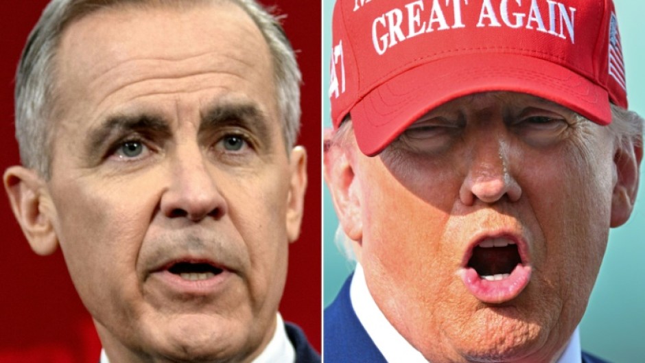 A combination photo showing Canadian Prime Minister Mark Carney and President Donald Trump