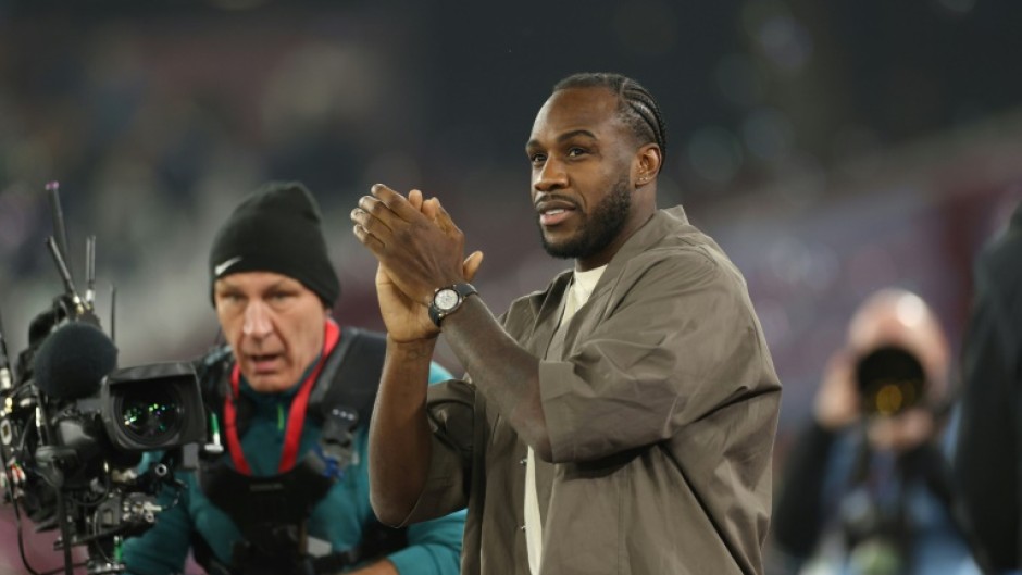 Michail Antonio, recovering from a car crash, applauds fans at the London Stadium on March 10, 2025