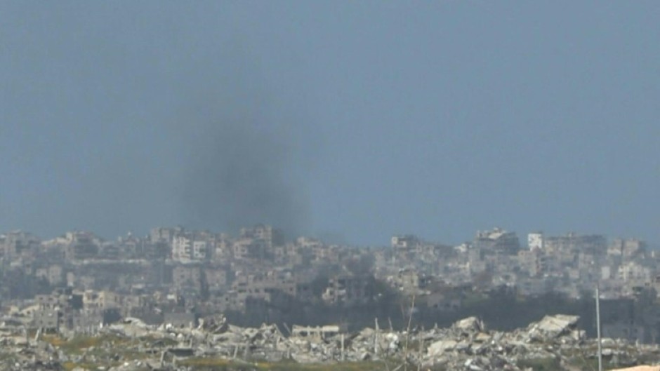 Smoke rises from northern Gaza, seen from Israel