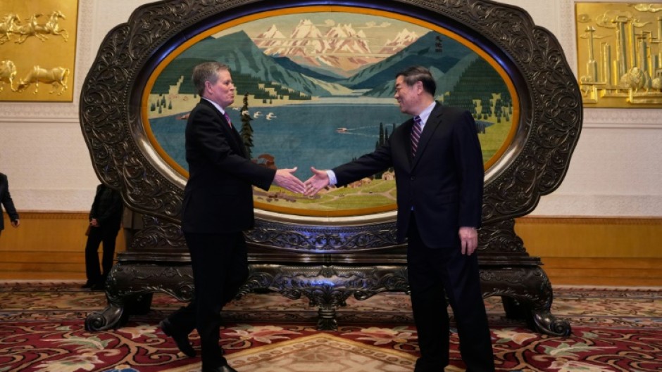 Republican Senator Steve Daines met Chinese Vice Premier He Lifeng in Beijing on Saturday