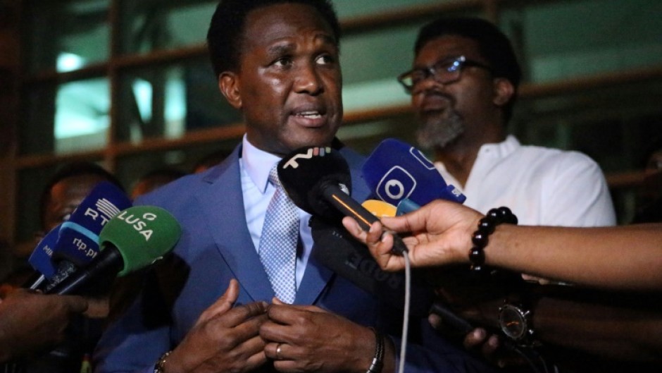 Mozambique opposition leader Venancio Mondlane speaking during a press conference on March 10