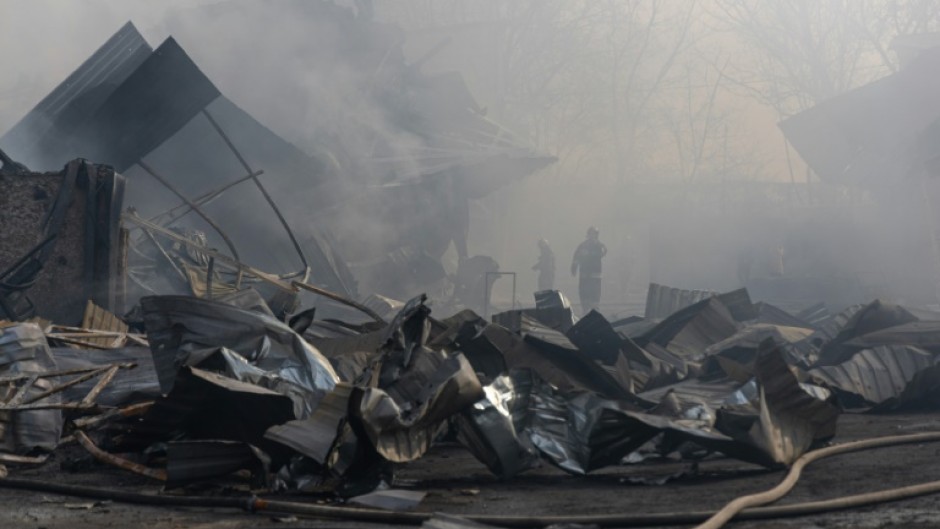 Smoke billows after a Russian attack on Odesa this month