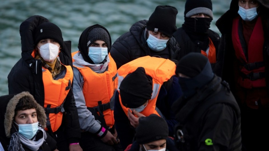 Migrants brought to the UK after being picked up at sea in December 2021