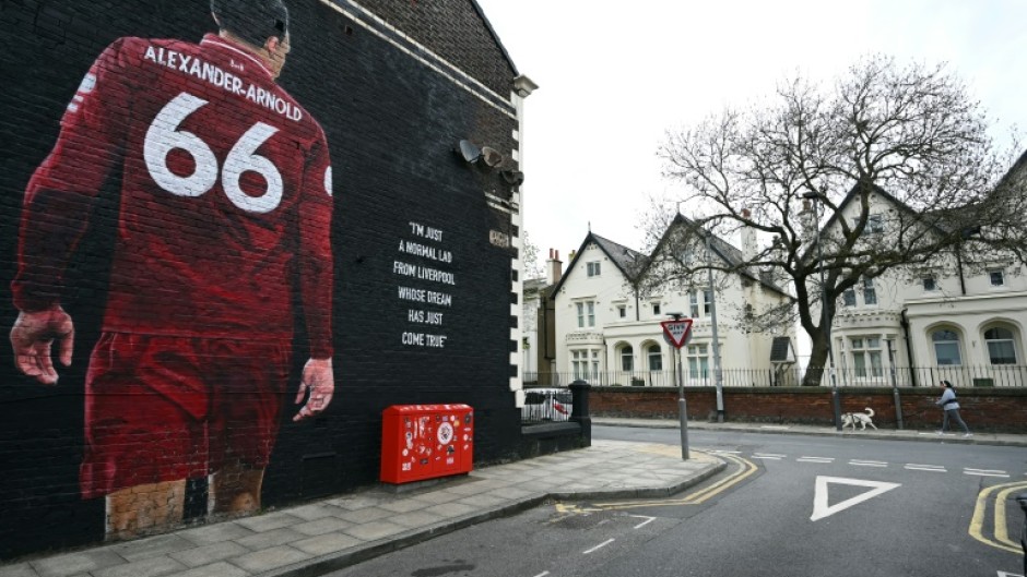 A mural celebrating Trent Alexander-Arnold's Liverpool roots near the club's Anfield home