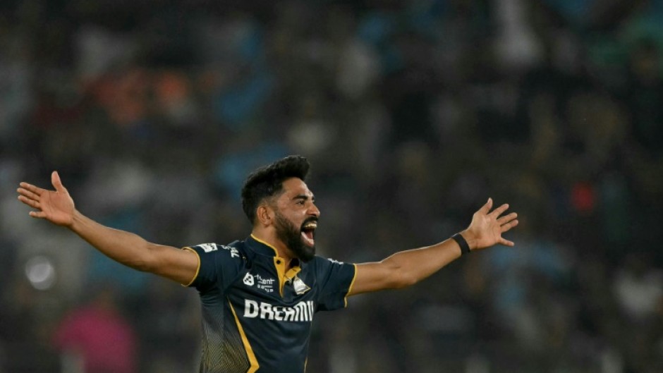 Double strike: Gujarat Titans fast bowler Mohammed Siraj celebrates