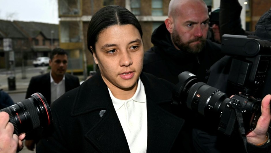 Sam Kerr outside a UK court, where she was cleared of racially aggravated abuse. Football Australia have opened the door her return as Matildas captain