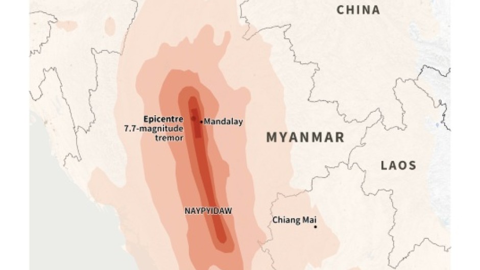 Myanmar earthquake felt thousands of kilometres from the epicentre