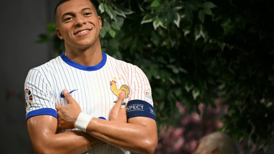 The wax statue of Mbappe during its unveiling at Madame Tussauds in London on April 3, 2025