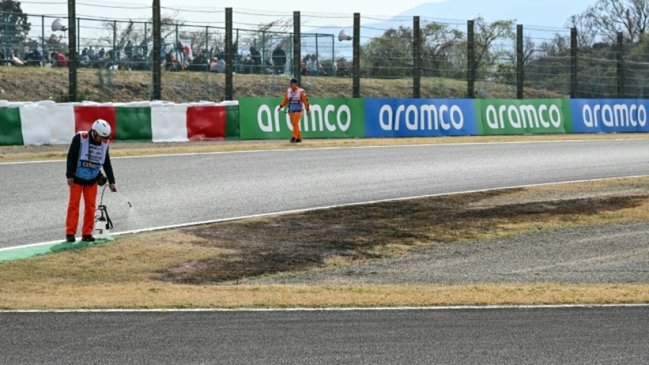 Trackside fires have disrupted practice and qualifying at the Japanese Grand Prix