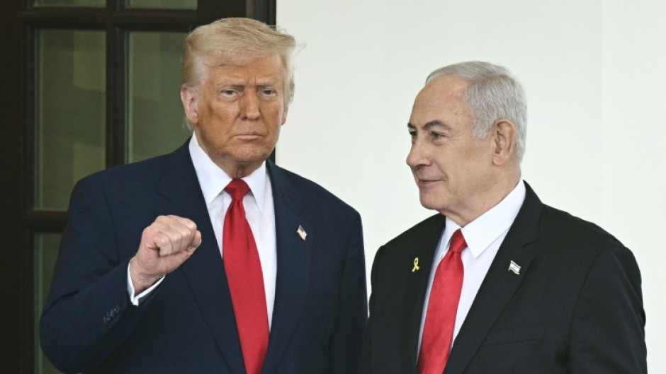 US President Donald Trump welcomes Israeli Prime Minister Benjamin Netanyahu to the White House