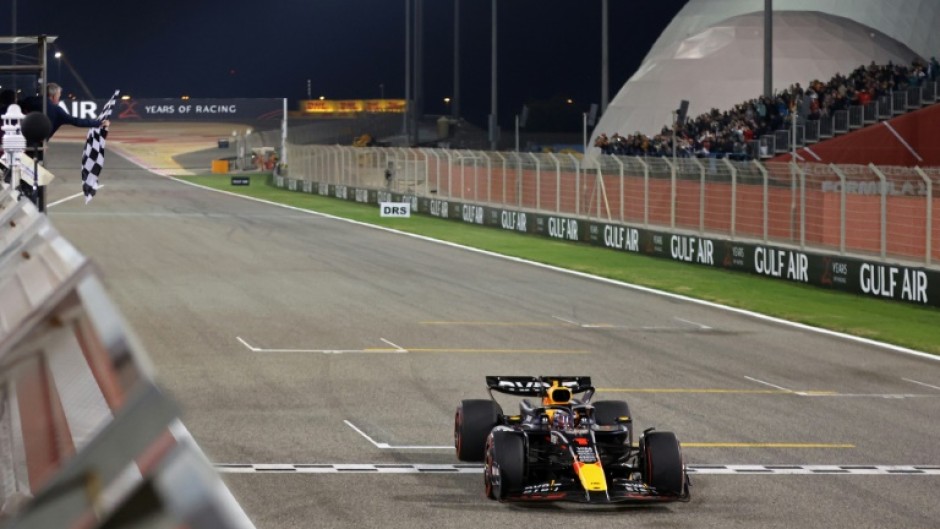 Max Verstappen coasting to victory in Sakhir last year