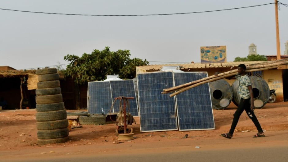 Solar panels are an increasingly common sight in Niamey