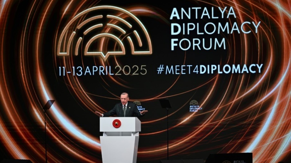 President Recep Tayyip Erdogan spoke at the annual diplomacy forum in Antalya